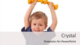  Presentation with kids gym - Cool new PPT layouts with kids gym - 4 years old boy backdrop and a white colored foreground