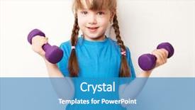  Presentation with kids gym - Presentation theme having kids gym - beautiful five year old girl background and a teal colored foreground