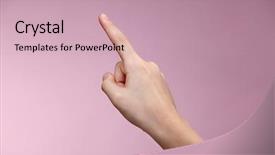  Presentation with hand sanitizer kids - PPT theme enhanced with kids hand pointing at something background and a coral colored foreground