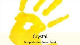  Presentation with kids hand prints paint - Amazing slides having kid's hand printed backdrop and a yellow colored foreground
