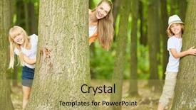  Presentation with kids playing - Slides with kids have fun playing hide background and a yellow colored foreground