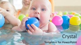  Presentation with mothers - PPT layouts enhanced with kids having fun at baby background and a light blue colored foreground