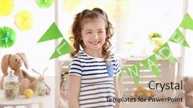  Presentation with cute lemonade - Presentation theme consisting of kids having fun shopping - cute little girl and blurred background and a  colored foreground