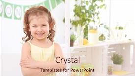  Presentation with cute lemonade - Presentation design enhanced with kids having fun shopping - cute little girl and blurred background and a  colored foreground