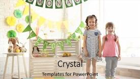  Presentation with cute lemonade - Audience pleasing slide set consisting of kids having fun shopping - cute little girls and stand backdrop and a soft green colored foreground