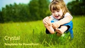  Presentation with kids health - Cool new presentation theme with kids health - cute little girl backdrop and a tawny brown colored foreground