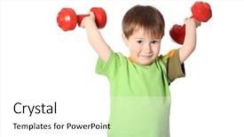  Presentation with kids health - Slide set having kids health - shot of a sporty little background and a white colored foreground