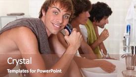  Presentation with hygiene - Theme having kids healthy habits - male hygiene background and a  colored foreground