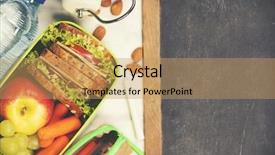  Presentation with water bottle - Presentation design consisting of kids healthy habits - sandwich apple grape carrot stationery background and a yellow colored foreground