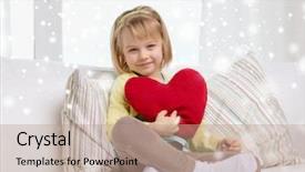  Presentation with diversity students friends happiness concept - Presentation theme enhanced with kids hearts - childhood people holidays and happiness background and a coral colored foreground