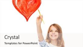  Presentation with heart education - Beautiful slide deck featuring kids hearts - education school and imaginary screen backdrop and a sky blue colored foreground