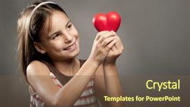  Presentation with happy kids - Slide deck featuring kids hearts - happy little girl holding red background and a  colored foreground