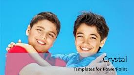  Presentation with family holding hands - Theme having kids holding hands best friend background and a light blue colored foreground