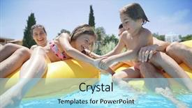  Presentation with fun fair swinging ride - Slides with kids holiday - family having fun riding inflatable background and a arctic colored foreground