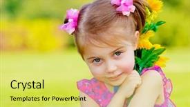  Presentation with baby girl announcement - Amazing slide deck having kids holiday - happy baby girl playing outdoor backdrop and a yellow colored foreground