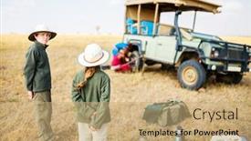  Presentation with kenya - Presentation design having kids-in-kenya-safari background and a coral colored foreground