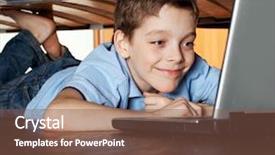  Presentation with addiction - Theme having kids internet - child playing laptop background and a  colored foreground