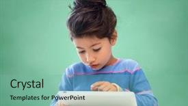  Presentation with school technology - PPT layouts consisting of kids internet - education school technology and children background and a seafoam green colored foreground