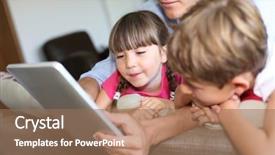  Presentation with children playing - Slides having kids internet - father and children playing background and a  colored foreground