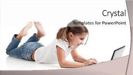  Presentation with floor - Beautiful presentation design featuring kids internet - little girl lying on floor backdrop and a white colored foreground
