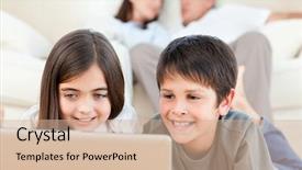  Presentation with movie theater loving couple - Audience pleasing slide set consisting of kids internet - lovely children watching a movie backdrop and a  colored foreground