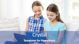  Presentation with children computers - Beautiful theme featuring kids internet - people children technology friends backdrop and a ocean colored foreground