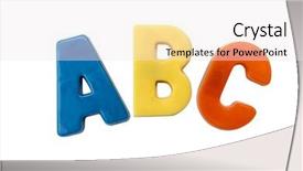  Presentation with letter - Theme having kids learing reading - letter magnets a b c background and a  colored foreground