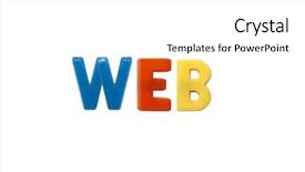  Presentation with web - Presentation theme enhanced with kids learing reading - letter magnets web isolated background and a  colored foreground