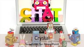  Presentation with learn - Cool new presentation theme with kids learn about chat bots backdrop and a coral colored foreground