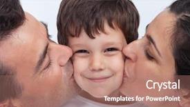  Presentation with loving hearts love heart candy - PPT theme enhanced with kids love - loving family with a kid background and a coral colored foreground