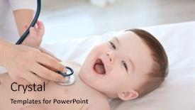  Presentation with baby lung - Amazing slide set having doctor examining little baby backdrop and a coral colored foreground