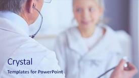  Presentation with heartbeat - Presentation design featuring girl and doctor with stethoscope background and a sky blue colored foreground