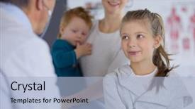  Presentation with heartbeat - Slides having girl and doctor with stethoscope background and a light blue colored foreground