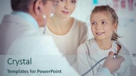  Presentation with heartbeat - PPT layouts featuring girl and doctor with stethoscope background and a lemonade colored foreground