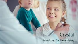  Presentation with heartbeat - Audience pleasing theme consisting of girl and doctor with stethoscope backdrop and a light blue colored foreground