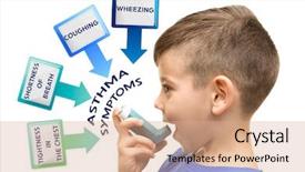  Presentation with symptoms - Beautiful slides featuring boy using inhaler and list backdrop and a coral colored foreground