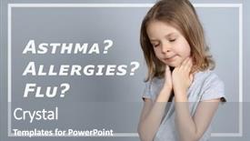  Presentation with allergies - Audience pleasing PPT theme consisting of lungs disorders - little girl suffering from sore backdrop and a gray colored foreground