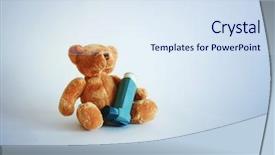  Presentation with spray - Amazing presentation theme having drug pollution - teddy bear with asthma spray backdrop and a sky blue colored foreground