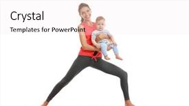  Presentation with mother doing yoga kids - Colorful slide deck enhanced with mother doing yoga with baby backdrop and a white colored foreground