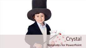  Presentation with magic show - Presentation theme consisting of kids magic show - adorable child dress of illusionist background and a lemonade colored foreground