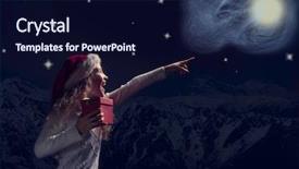  Presentation with girl christmas - Audience pleasing presentation theme consisting of kids magic show - happy child looks backdrop and a navy blue colored foreground