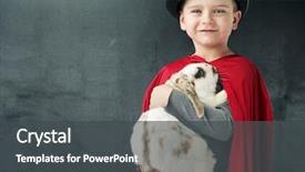  Presentation with kids magic show - Amazing presentation design having kids magic show - happy little magician boy backdrop and a  colored foreground