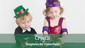  Presentation with magic show - Amazing slide deck having kids magic show - little boy and girl backdrop and a  colored foreground