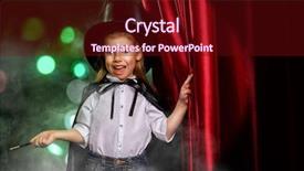  Presentation with magic show - Cool new slide deck with kids magic show - little magician does tricks backdrop and a wine colored foreground