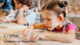  Presentation with pottery - Slide set having kids-making-clay-crafts background and a coral colored foreground