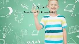  Presentation with green doodles - Cool new theme with kids math - childhood gesture education and people backdrop and a  colored foreground