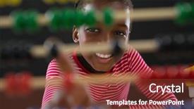  Presentation with black girl - Slides consisting of kids math - cute little girl counting background and a tawny brown colored foreground