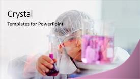  Presentation with lab test - Slide deck featuring kids medical - smart cute little male child background and a white colored foreground