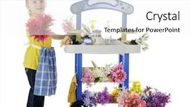  Presentation with blank signs - Presentation design enhanced with varied people - adorable preschooler handing a bouquet background and a white colored foreground