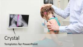  Presentation with diagnosis - PPT layouts having kid's neck diagnosis background and a light gray colored foreground